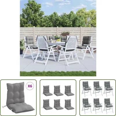Produktbild von The Living Store Niedriglehner-Auflagen 6 Stk. Grau Oxford-Gewebe