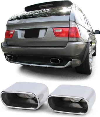 Produktbild von Auspuff Endrohr Blenden Sport Optik Edelstahl Paar passend für BMW X5 E53 99-06