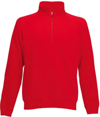 Produktbild von Fruit of the Loom - Classic Zip Neck Sweat - Red - S
