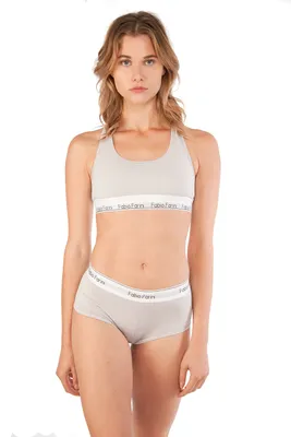 Produktbild von Fabio Farini - 1 Stück Damen Unterwäsche - Sport Bustier mit Designer-Bund bügellos im sportlichen Look mit Logo-Bund