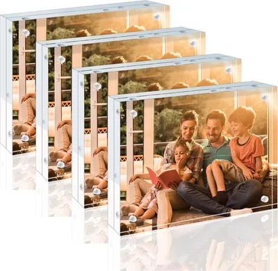 Obrázek produktu pro Magnetický akrylový rámeček 13x18 cm balení 4 robustních, čirých rámečků