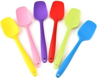 Productafbeelding van Siliconen Spatel Lepel - Keukengerei Set - Bakken en Koken - Hittebestendig Flexibel - 2 Stuks Groot Klein - Meerdere Kleuren