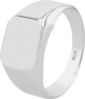 Produktbild von 925/- Echt Silber Siegelring "Tjark", rhodiniert, massiv, mattiert/poliert