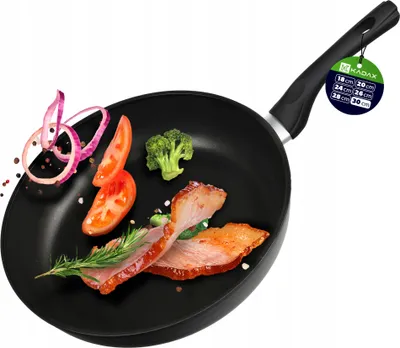 Produktbild von KADAX Bratpfanne "Garsas", Pfanne mit Antihaftbeschichtung, Pfanne mit Kunststoffgriff, 30 cm, Schwarz