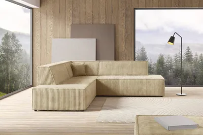Produktbild von Masseno Ecksofa TESSO II L-S mit Schlaffunktion L-Form, Sofa mit Bettkasten, Wohnzimmersofa, Couch, Soffa, Bettsofa, Couchgarnitur- Beige, TILIA 11