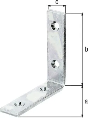 Produktbild von GAH-Alberts Balkenwinkel schmal gleichschenklig, Stahl, Winkelhalterung, Stahl, Galvanisch verzinkte Beschichtung, 8 mm, 20 Stück(e)