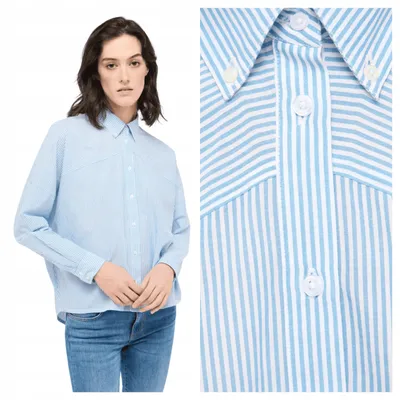 Zdjęcie produktu dla Mustang | Bluzka damska, wzór Ruby Stripe, klasyczny krój, rozmiar XXL, elegancka, w paski, nowoczesna