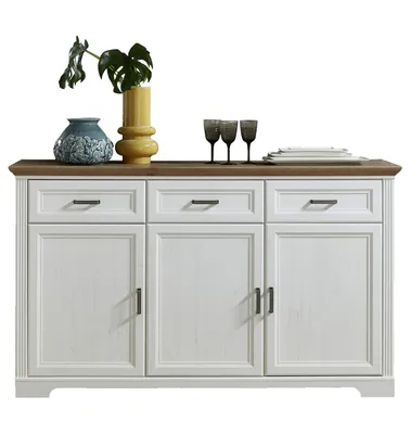Produktbild von Sideboard - Piniedekor hell - B 166 cm - 3 Türen - 3 Schubladen