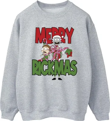 Image de Rick And Morty - "Merry Rickmas" Sweatshirt für Herren BI43710 (XXL) (Grau)