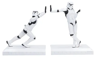 Productafbeelding van Stormtrooper boekensteunen. Werken hard. Nauwelijks werk. 19 cm