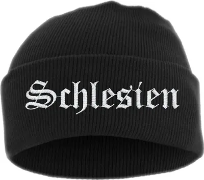 Produktbild von Schlesien Umschlagmütze - Altdeutsch - Bestickt - Mütze mit breitem Umschlag Einheitsgröße Schwarz