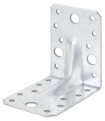 Zdjęcie produktu dla Alberts 837563 Łącznik kątowy do dużych obciążeń z żebrowaniem, ocynkowany metodą Sendzimira, 90 x 90 x 65 mm, zestaw 50 sztuk