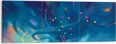 Produktbild von Bild auf Leinwand - Leinwandbild - Abstraktion Ballon - 150x50cm - Wand Bild - Wanddeko - Leinwanddruck - Bilder - Kunstdruck - Wanddekoration - Leinwand bilder - Wandkunst - CA150x50-3714