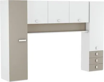 Produktbild von Kleiderschrank >Tidy< in weiss/ton aus Holzwerkstoff - 304x203x54cm (BxHxT)