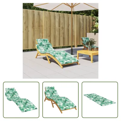 Produktbild von The Living Store Sonnenliegen-Auflage Blattmuster Oxford-Gewebe