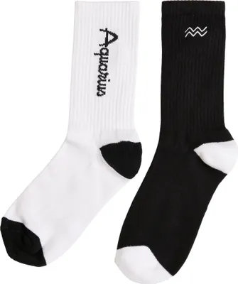 Image de Mister Tee Accessoires MT2235 | Zodiac Socks 2-Pack Chaussettes - Couleur : black/white aquarius - Taille : 39-42