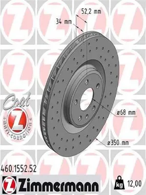 Produktbild von ZIMMERMANN Sport Coat Z Bremsscheibe Vorne Rechts für PORSCHE Macan (95B) 350mm 460.1553.52