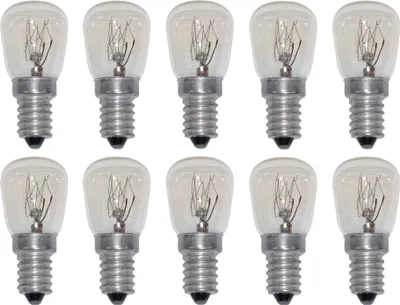 Produktbild von 10 Stück Kühlschrankbirne Kühlschranklampe E14 15W klar 230V Leuchtmittel