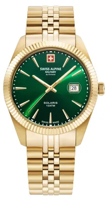 Obrázek produktu pro Švýcarské vojenské pánské hodinky Alpine Solaria, zlaté, zelené, model 7016.1214