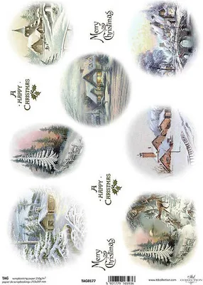 Produktbild von ITD COLLECTION 21x29cm A4 einseitig Scrapbooking Craft Papier 250g - TAG0177 Winteransichten