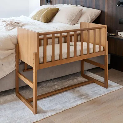 Produktbild von Petite Amélie Beistellbett Nuage - 45x90 cm - Walnuss - höhenverstellbar – gute Luftzirkulation