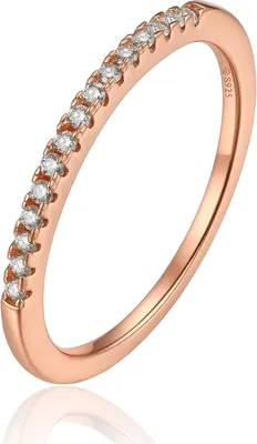Image de Moissanite Bague de fiançailles Eternity Bague argent 925 or rose 56