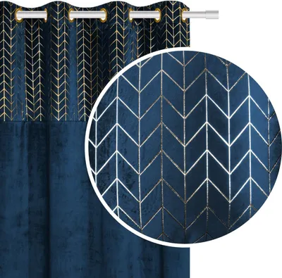Produktbild von SIIN Vorhang aus Velours Norden Dunkelblau 140x250