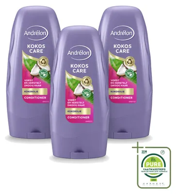 Zdjęcie produktu dla 3 sztuki odżywki Andrélon Kokos Care - intensywnie nawilżająca - 250 ml - opakowanie zbiorcze