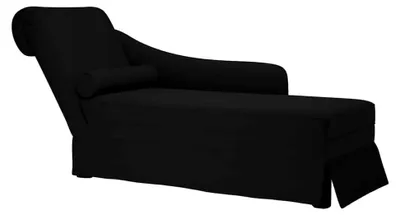 Produktbild von Chaiselongue mit Nackenrolle und rechter Armlehne in Schwarz Samt