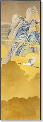 Produktbild von TPFLiving Kunstdruck LW-311 (OHNE RAHMEN) Poster - Leinwand - Wandbild - Hochauflösender Giclée-Druck, langlebig und hochwertig - Abstrakte Berge -  - Größe: 30x120cm