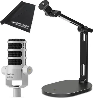 Produktbild von Rode Mikrofon Podmic USB Weiss mit DS-2 Desktop-Stativ