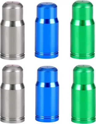 Imagen del producto de Tapas de válvula Presta de aluminio, juego de 6 unidades, en colores azul, verde y plateado, para bicicletas de montaña y de carretera