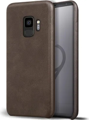 Produktbild von Conie Schutzhülle für Samsung Galaxy S9 Tasche klar Case Cover Bumper Silikon Hülle Kunstleder in Braun