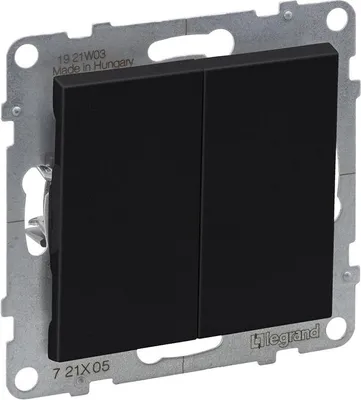 Zdjęcie produktu dla Legrand 2-GANG ONE-WAY SWITCH 10AX AUTOMATIC TERMINALS BLACK