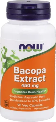 Produktbild von Now Foods Ekstrakt z Bakopy 450mg 90 vkaps