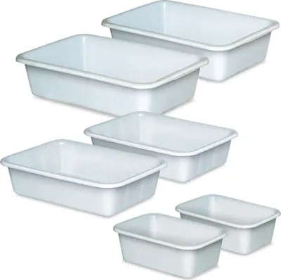 Produktbild von Set mit 6 Kunststoffwannen, lebensmittelecht, 2x 12 Liter, 2x 25 Liter, 2x 40 Liter
