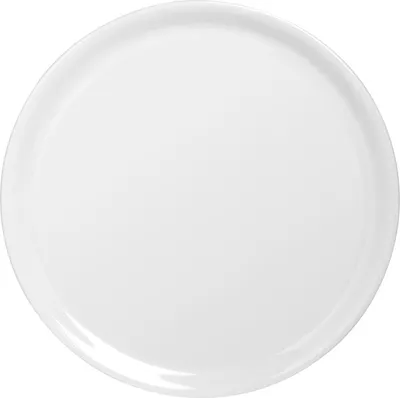 A plain white round serving bowl on a white background.