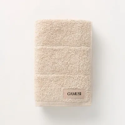 Produktbild von GAMUSI 3-teiliges Handtuchset TERRY, 100% Baumwolle, Badetücher – weich und saugfähig, Flachgrau – 30x50 / 50x100 / 100x150 cm