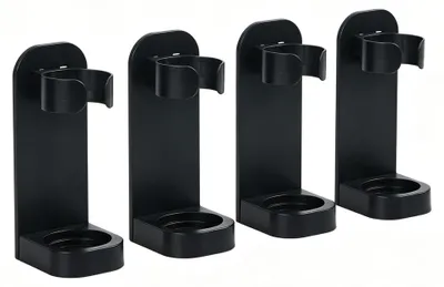Productafbeelding van Elektrische tandenborstelhouder - 4 stuks, wandmontage zonder boren - badkamerorganizer - zwart