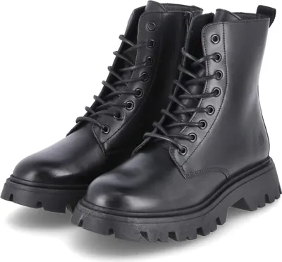 Produktbild von Apple of Eden Damen Stiefeletten/ Combat Boots ROMA 1 schwarz Glattleder Größe: 41