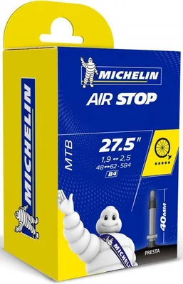Image de Michelin 085565 Chambre à air 27.5' 'B4 Airstop', 48/62-584, AV 34mm, noir