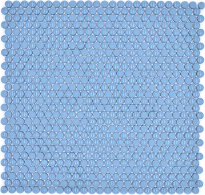 Produktbild von Rund Enamel mix blau glänzend/matt Mosaikfliese Wand Fliesenspiegel Küche Bad MOS140-0411_f