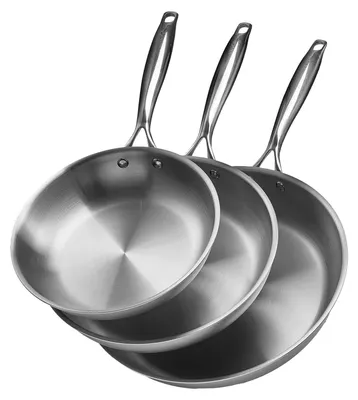 Produktbild von VEVOR Bratpfannen Set 3-tlg. (24/28 / 32 cm), Hochleistungs-Bratpfannen aus Edel