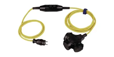 Productafbeelding van Aansluitkabel met veiligheidscontact, 16A, 230V, 3 x 1,5 mm², 4,5 meter, type H07RN-F, geel, IP44