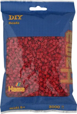 Produktbild von Hama Beutel mit 3000 Midi-Bügelperlen mittelrot