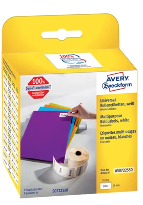 Immagine prodotto di AVERY Etichette in rotolo Zweckform, 19 x 51 mm, bianco