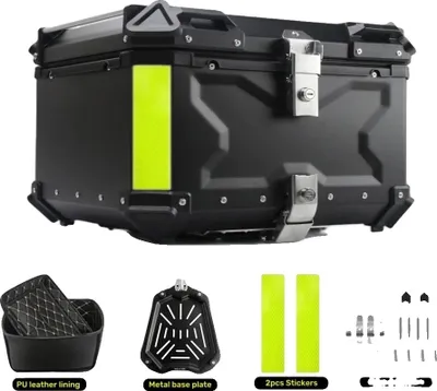 Zdjęcie produktu dla Kufer motocyklowy, konstrukcja ze stopu aluminium, wodoodporna konstrukcja, X-65L-CZARNY