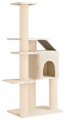 Immagine prodotto di Albero per gatti con pali in sisal, colore crema, altezza 183 cm