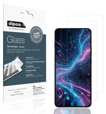 Produktbild von 2x Schutzfolie für Lenovo Legion Y70 2026 - Anti-Shock 9H Folie dipos Glass Kunststoffglas