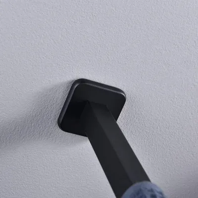 Immagine prodotto di Portasciugamani a un braccio Unyqoos® in acciaio inossidabile SUS304, finitura nero opaco, 40 cm (410×55×55 mm), da fissare a parete, base in lega di zinco